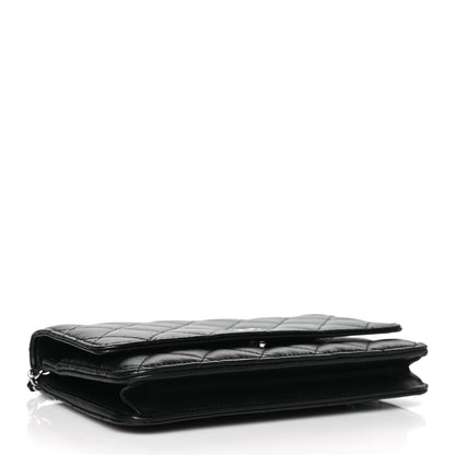 Chanel Lambskin Quilted Wallet On Chain WOC Black 4 of 12