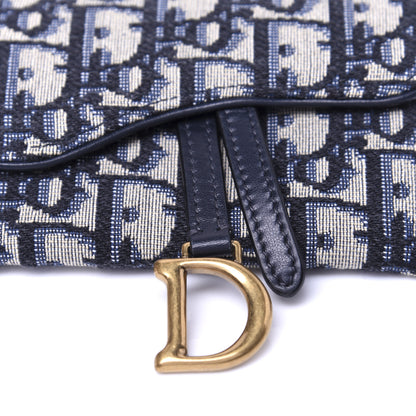 Christian Dior Oblique Nano Saddle Chain Pouch Blue 9 of 10