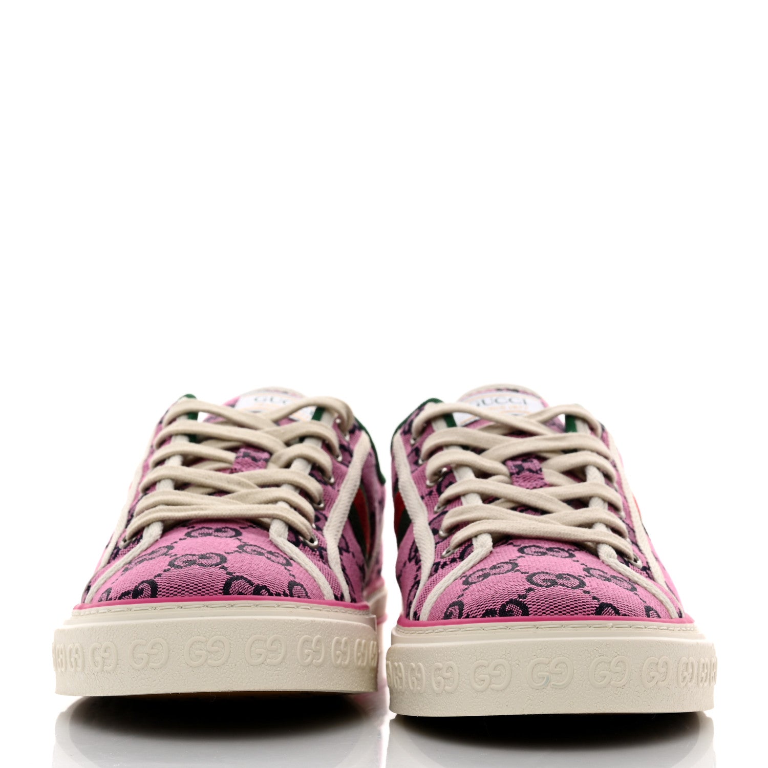 Gucci Monogram Multicolor Web Womens 1977 Tennis Sneakers 42 Pink Blue Mystic White 2 of 8