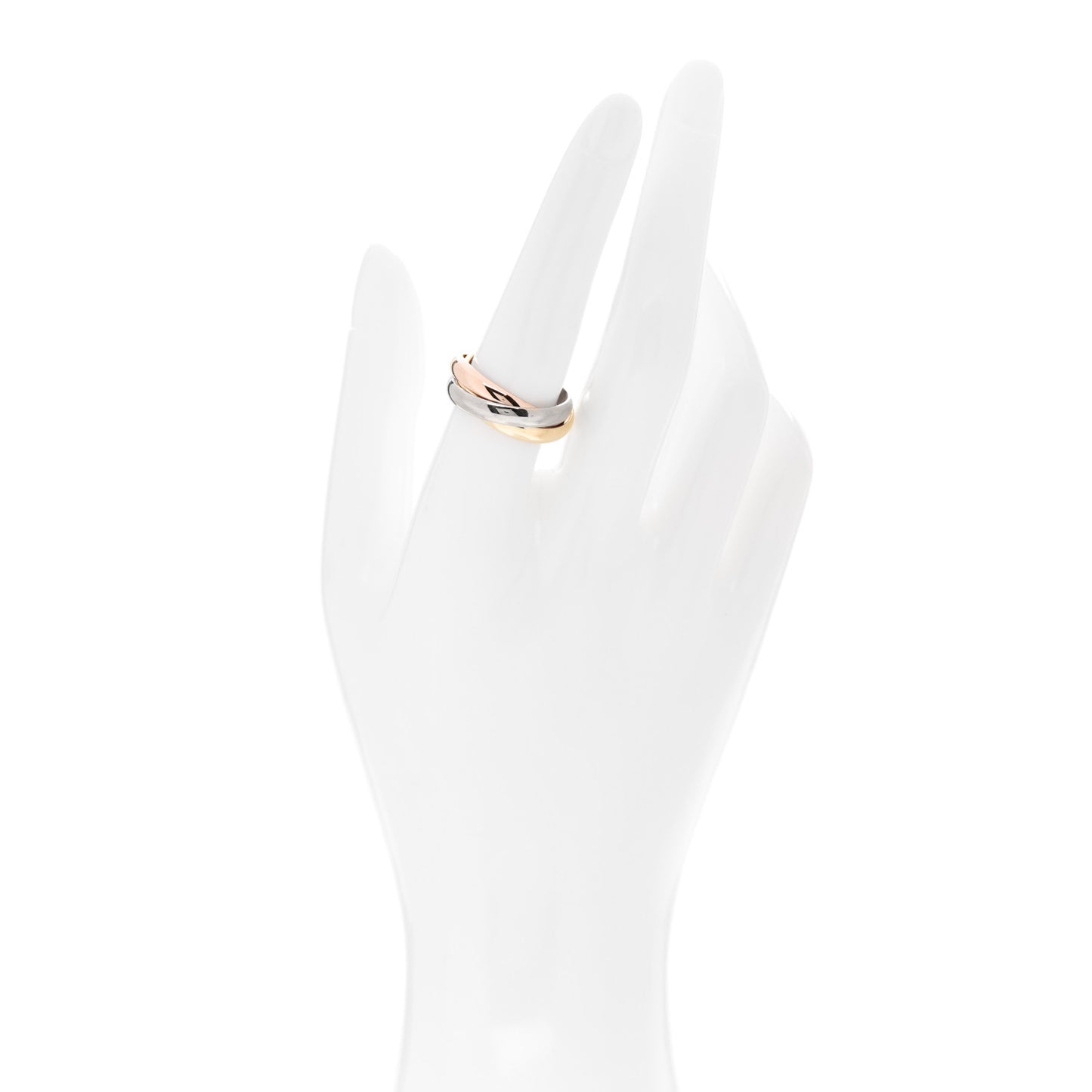 18K Pink Yellow White Gold Classic Trinity Ring 56 7.5
