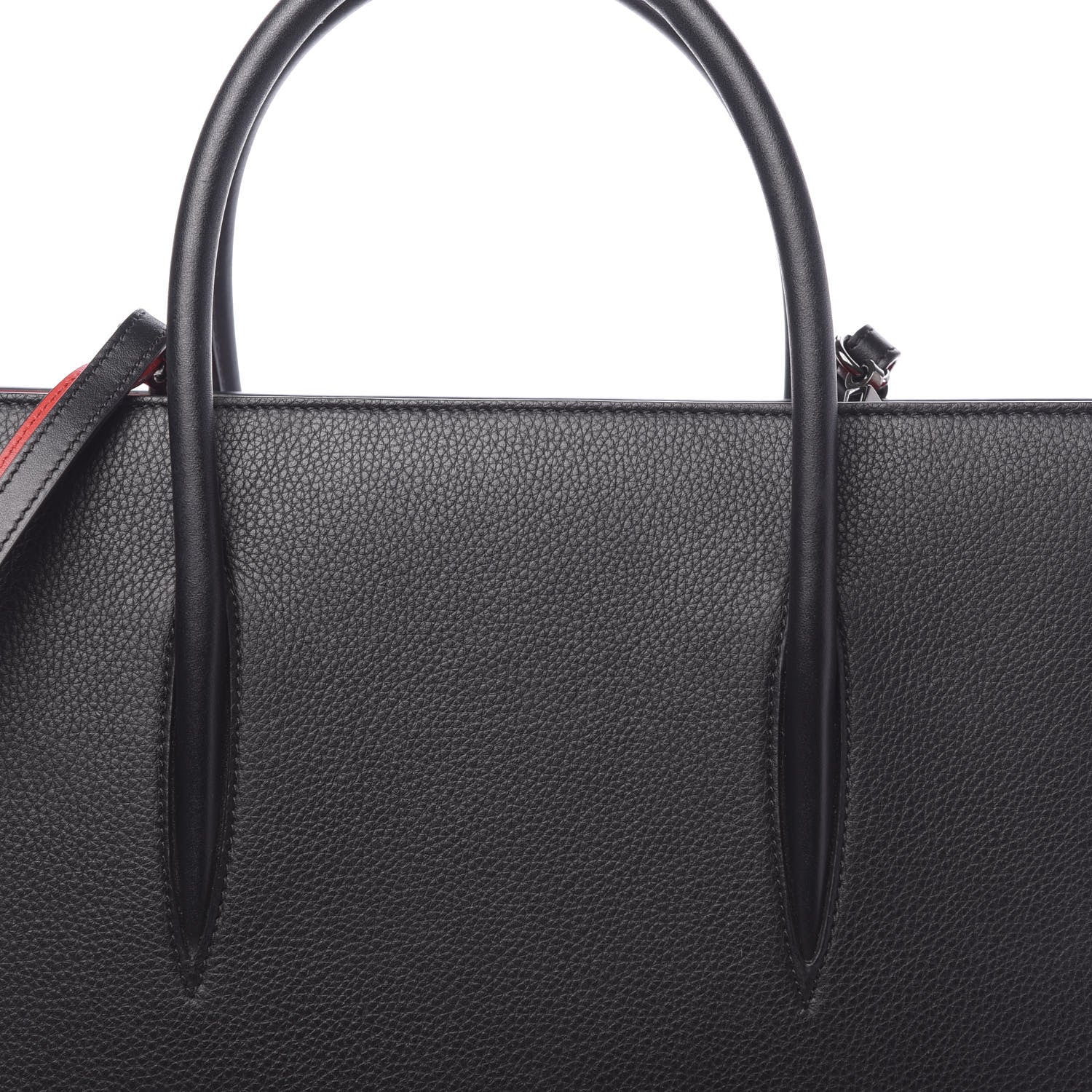 Christian Louboutin Calfskin Patent Studded Large Paloma Black 8 of 14