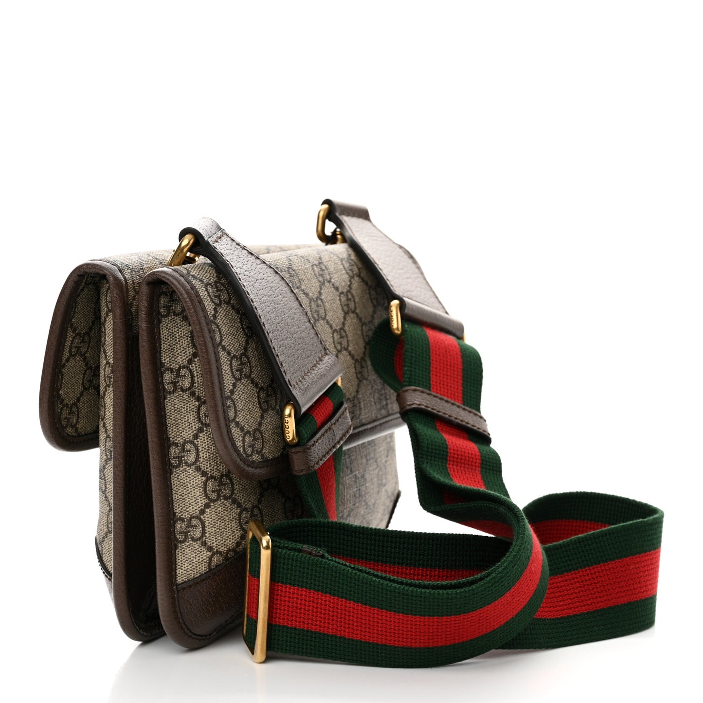 GG Supreme Monogram Web Small Neo Vintage Double Flap Messenger Bag Beige New Acero