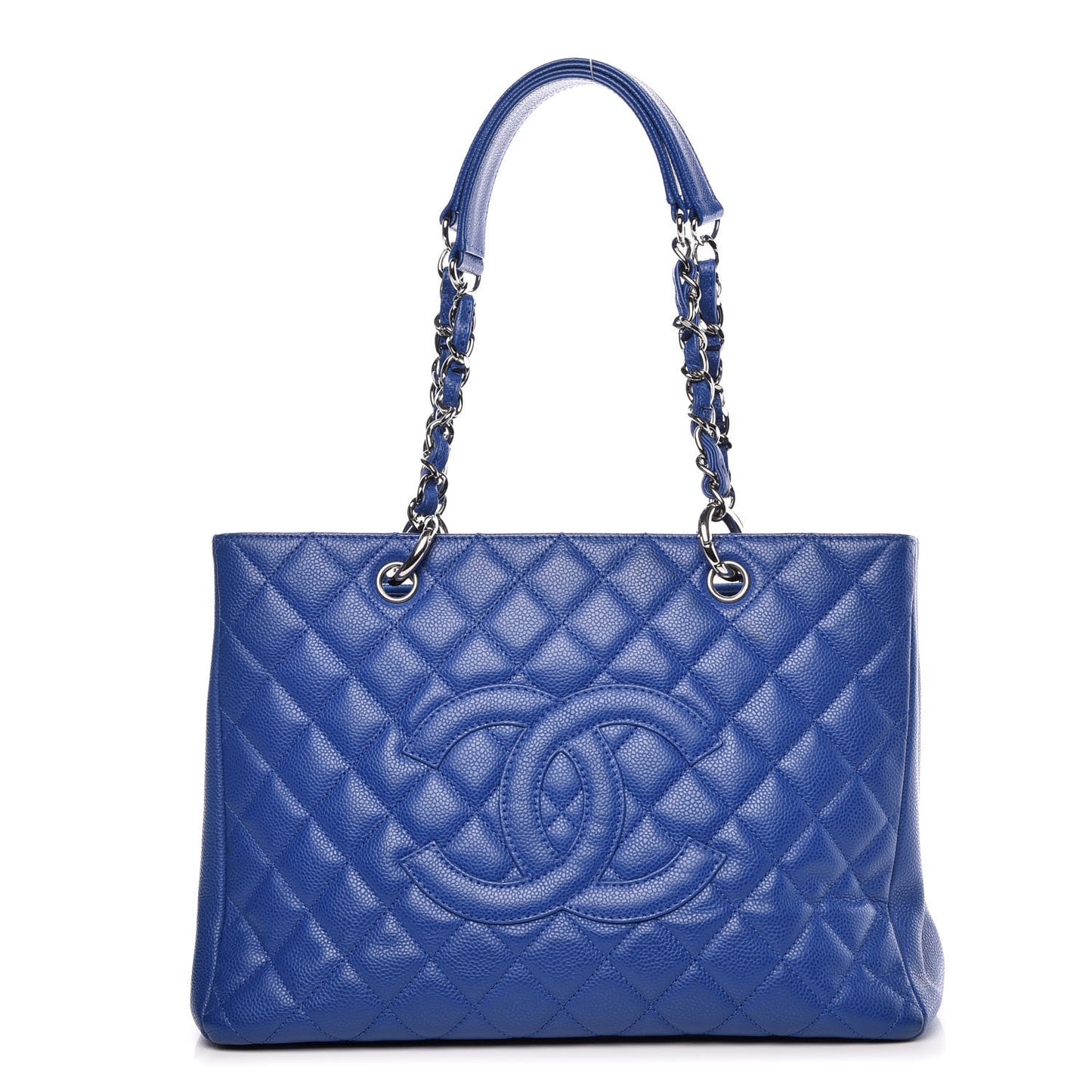 Caviar Quilted Grand Shopping Tote GST Blue