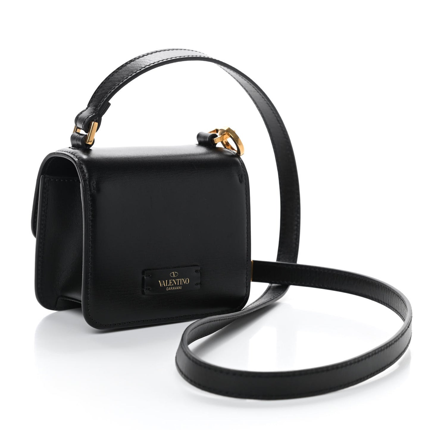 Smooth Calfskin Micro VSling Shoulder Bag Black