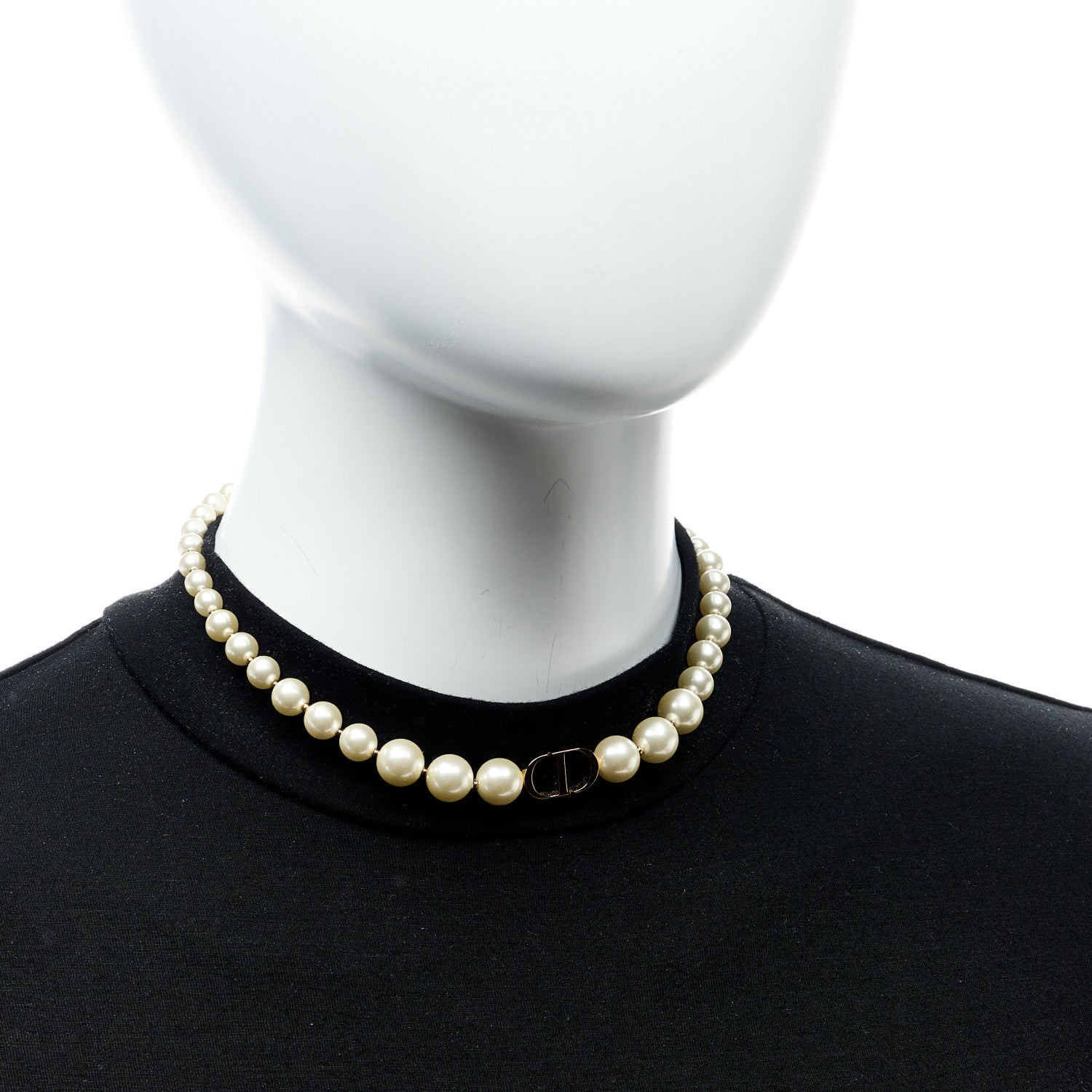 Christian Dior Pearl 30 Montaigne Choker Necklace Gold 2 of 6