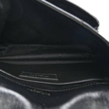 Saint Laurent Crinkled Calfskin Matelasse Monogram Baby Niki Chain Satchel Black 5 of 13