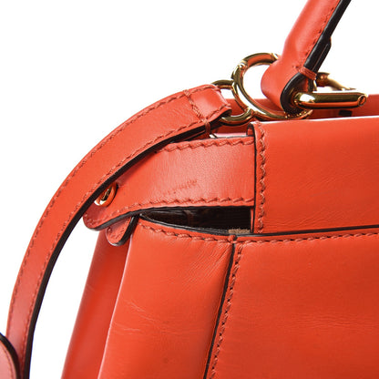 Fendi Vitello Morgan Fabric Jacquard Pequin Medium Peekaboo Iconic Satchel Papavero Tobacco Black 8 of 11