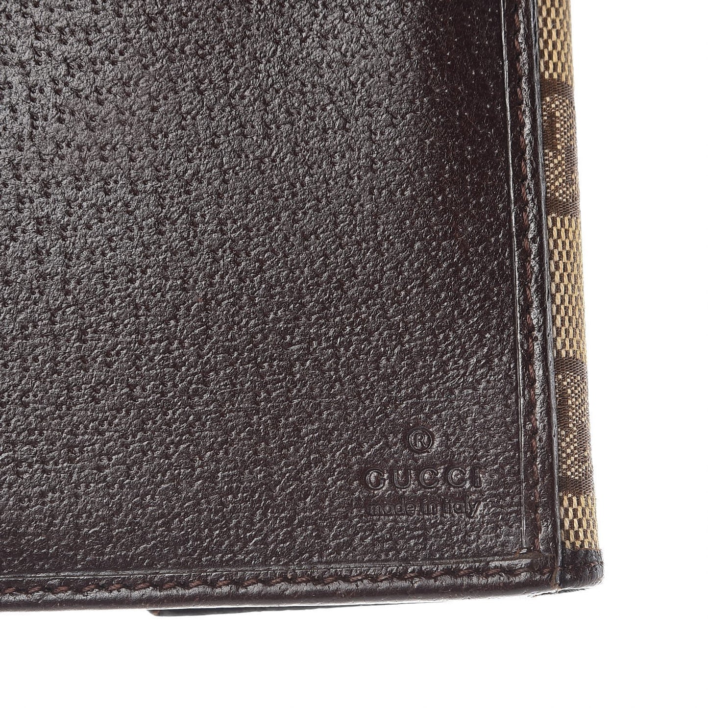 Monogram Metal Bar Continental Flap Wallet Beige Ebony Dark Brown