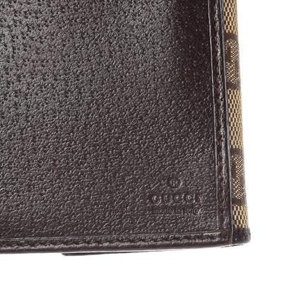 Gucci Monogram Metal Bar Continental Flap Wallet Beige Ebony Dark Brown 6 of 12