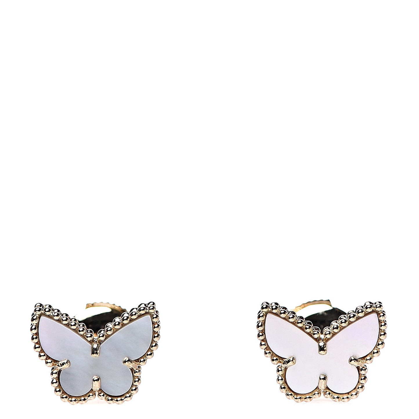 18K Yellow Gold Mother of Pearl Sweet Alhambra Butterfly Earrings