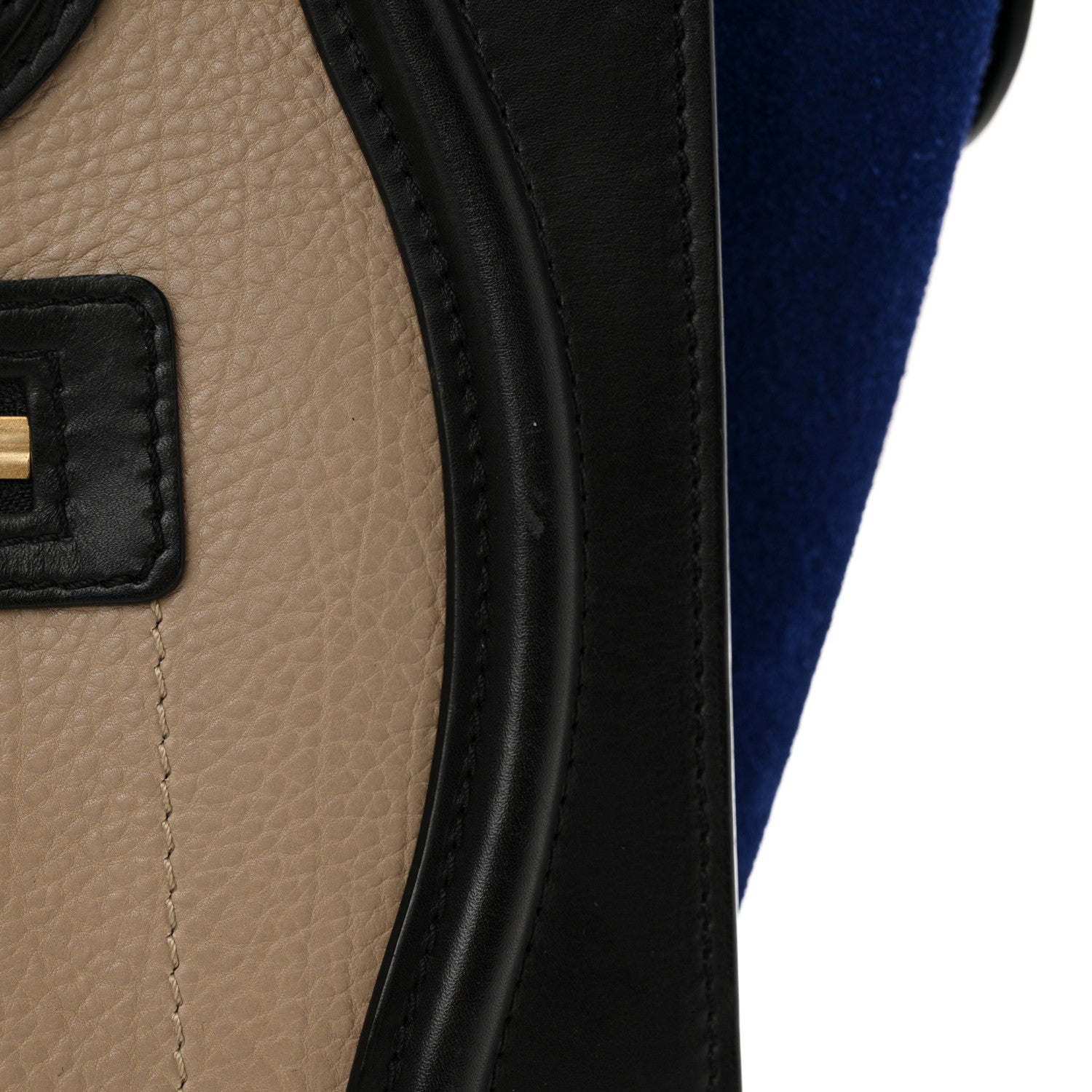 Celine Elephant Calfskin Suede Micro Tri-Color Luggage Sand 13 of 14