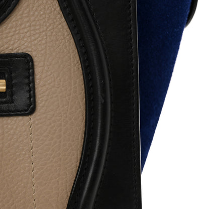Celine Elephant Calfskin Suede Micro Tri-Color Luggage Sand 13 of 14