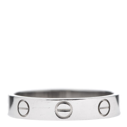 Cartier 18K White Gold 3.5mm LOVE Wedding Band Ring 52 6 1 of 5