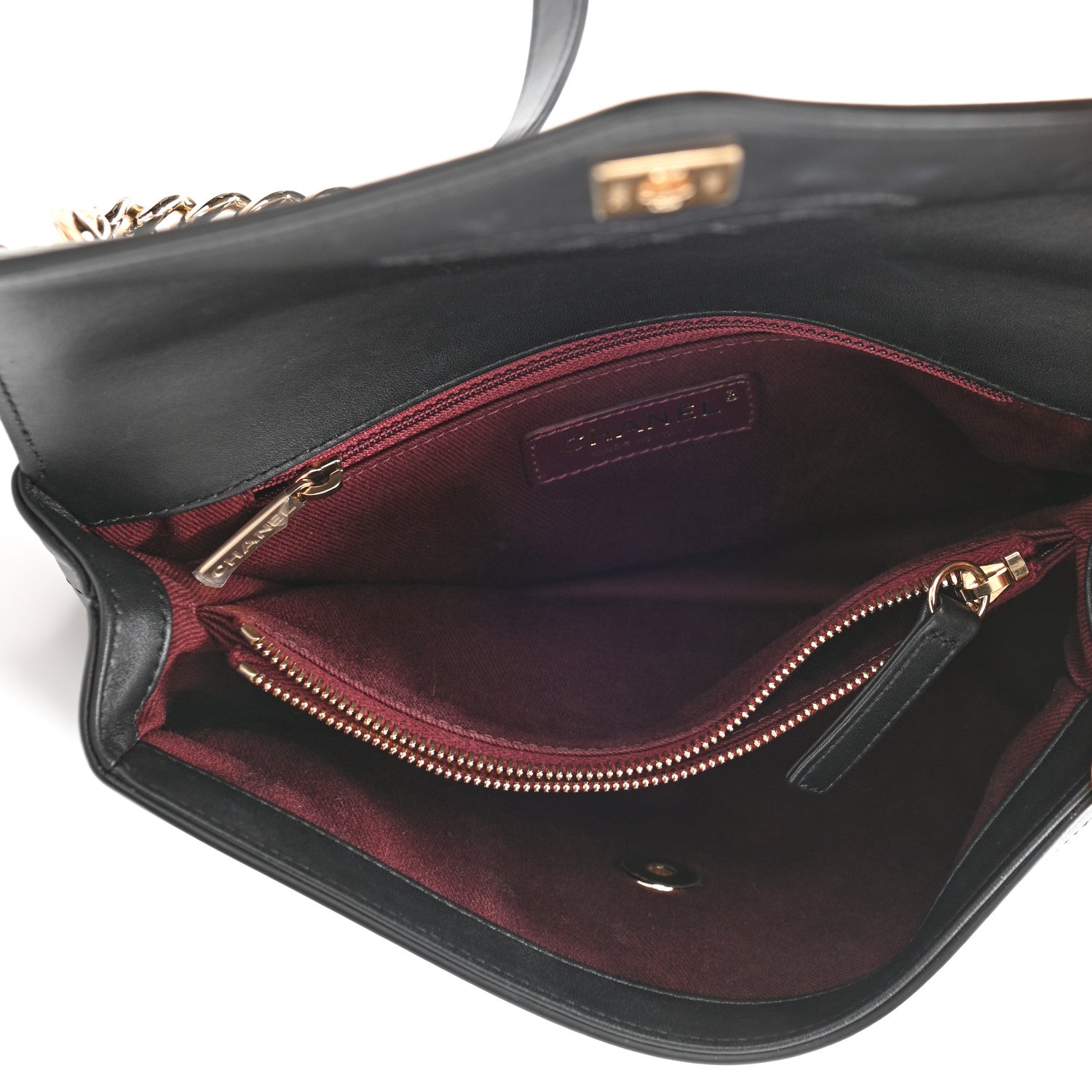 Chanel Calfskin Chevron Stitched Small Coco Flap Bag Black 7 of 10
