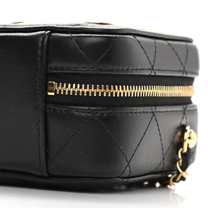 Chanel Lambskin Quilted Golden Plate Clutch With Chain Black 10 of 13