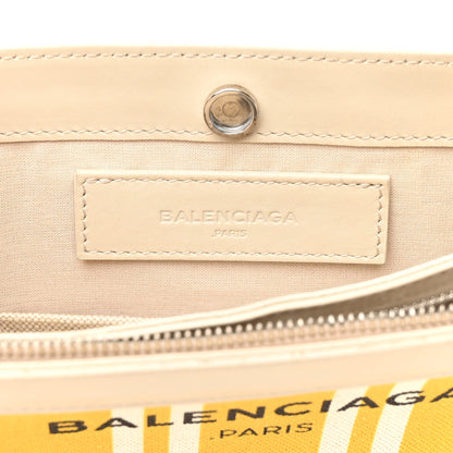 Balenciaga Cotton Canvas Striped Pochette Crossbody Bag Yellow 7 of 17
