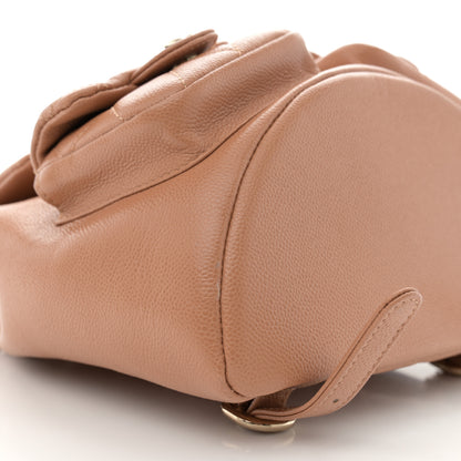 Chanel Shiny Caviar Quilted Medium Duma Pockets Drawstring Backpack Dark Beige 9 of 11