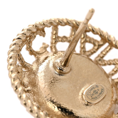 Chanel Pearl CC Round Rope Logo Earrings Gold 5 of 6
