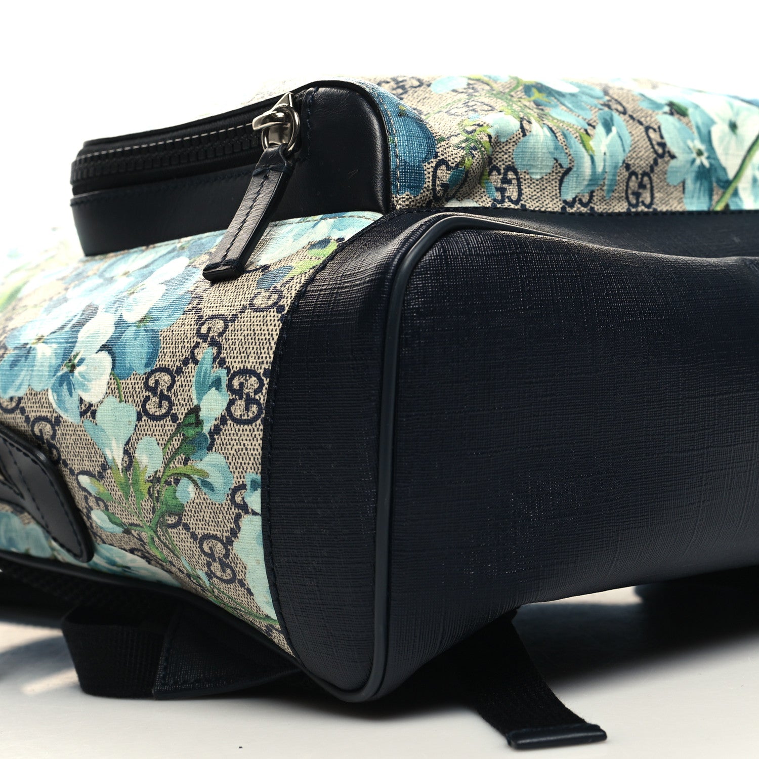 Gucci GG Supreme Monogram Blooms Medium Day Backpack Beige Blue Navy 8 of 9