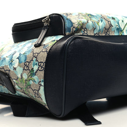 Gucci GG Supreme Monogram Blooms Medium Day Backpack Beige Blue Navy 8 of 9