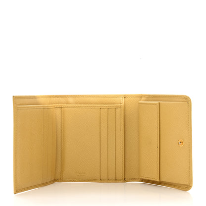 Prada Saffiano Compact Wallet Ginestra 5 of 8