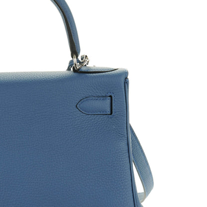Hermes Togo Kelly Retourne 28 Bleu Agate 11 of 22
