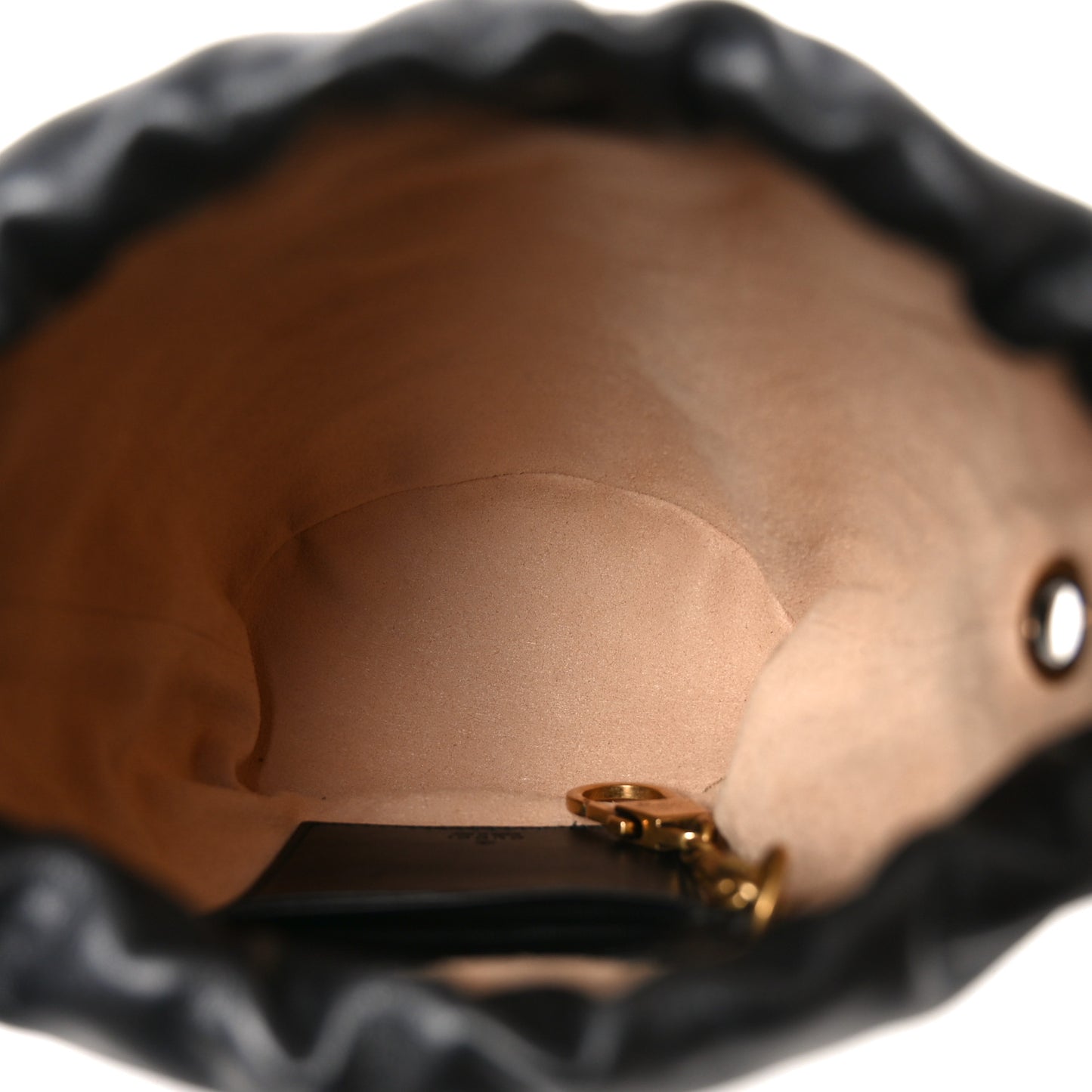 Calfskin Matelasse Mini GG Marmont 2.0 Bucket Bag Black