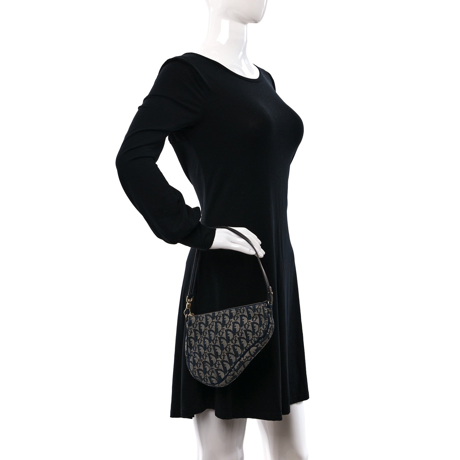 Christian Dior Monogram Mini Saddle Pochette Navy 2 of 8