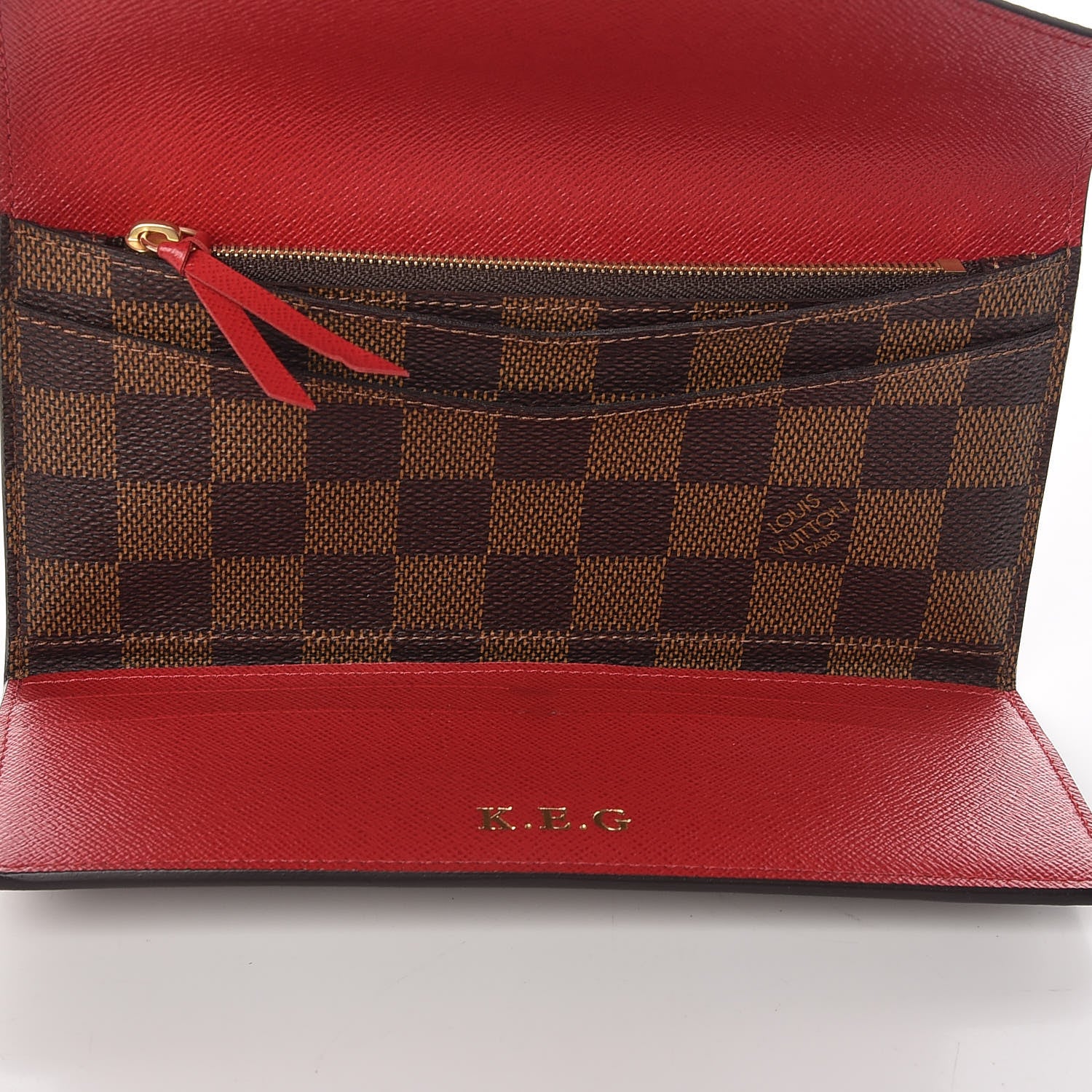 Louis Vuitton Damier Ebene Josephine Wallet Red 7 of 11