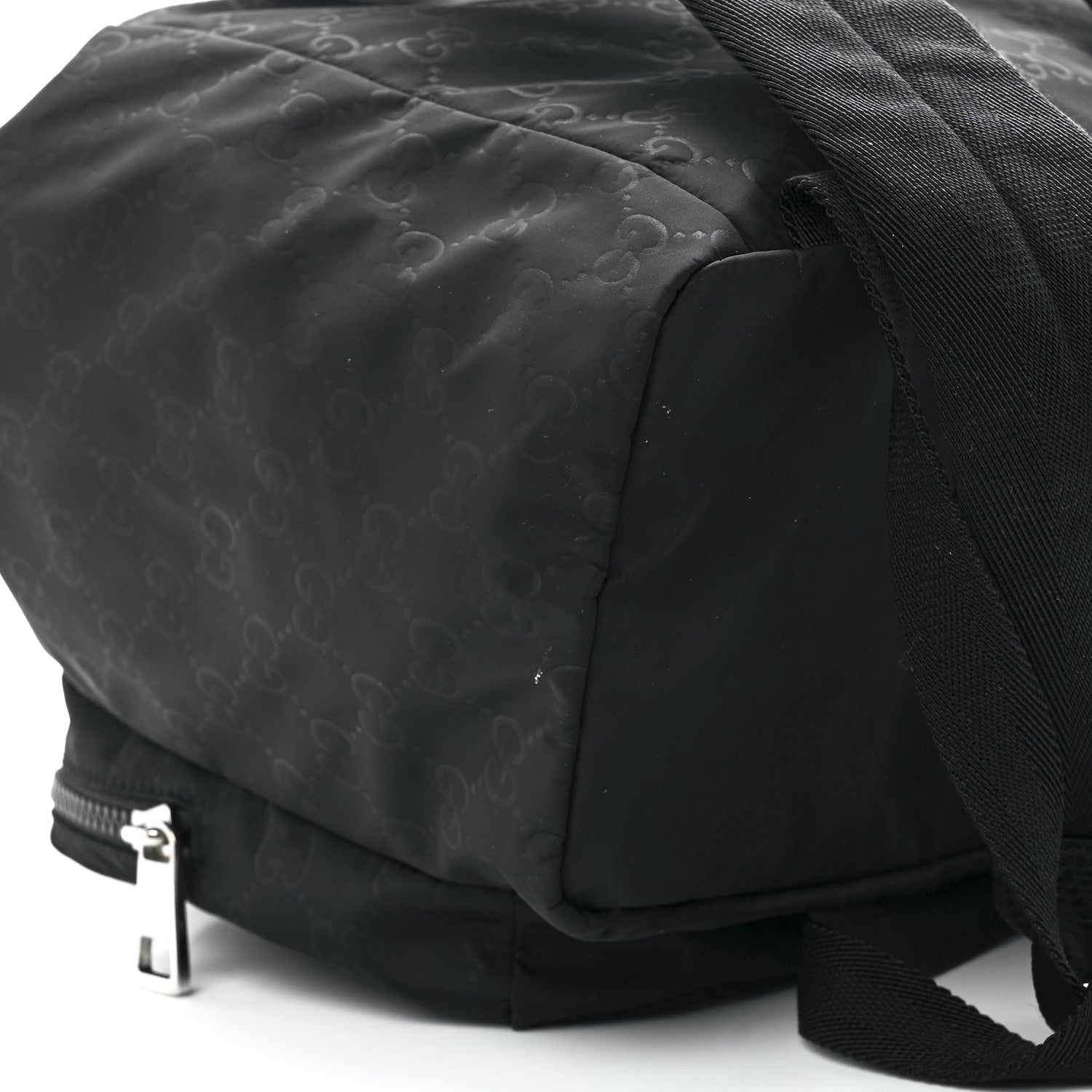 Gucci Nylon Monogram Medium Light Single Buckle Backpack Black 11 of 12