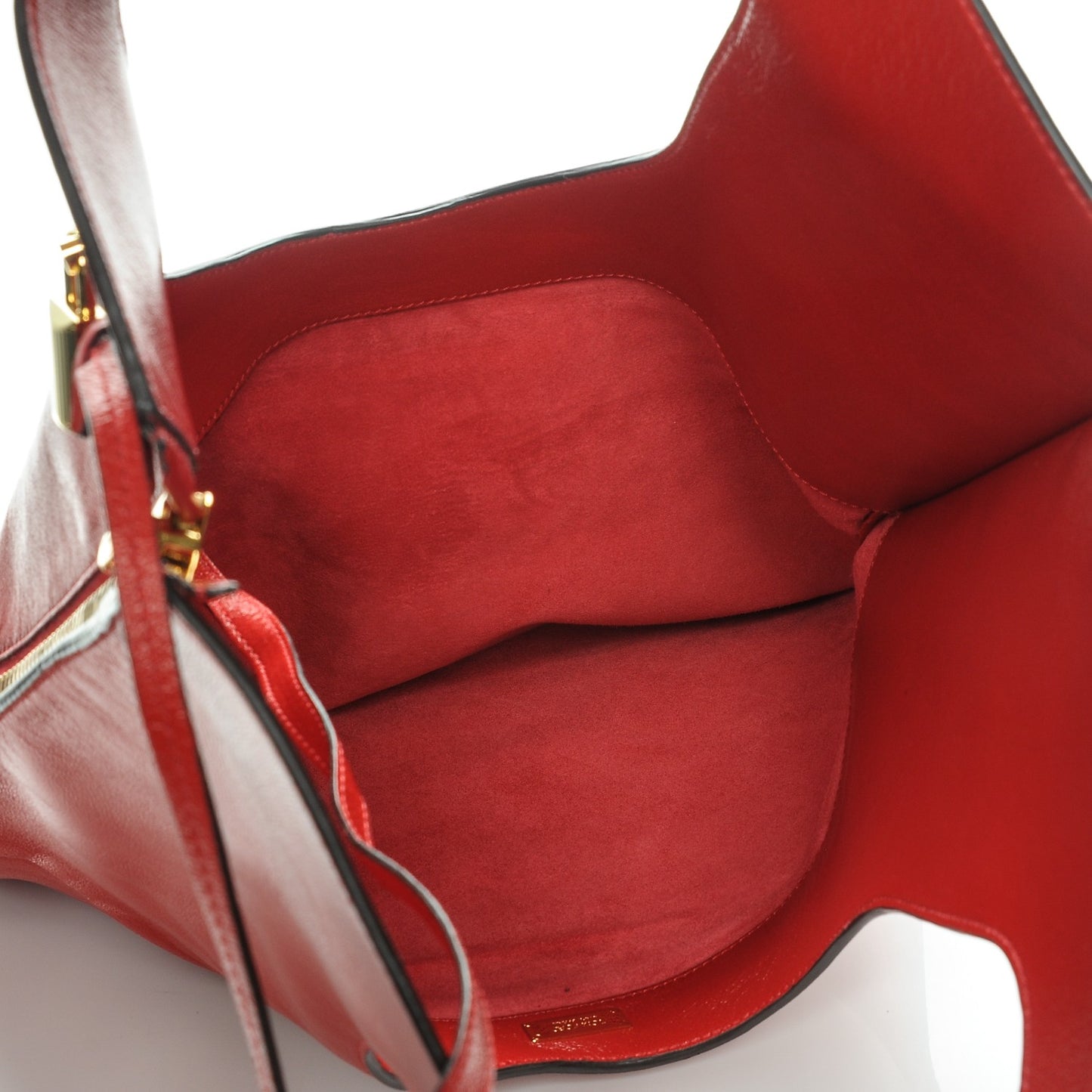 Ramskin Large Alix Padlock Zip Shoulder Bag Flame Red