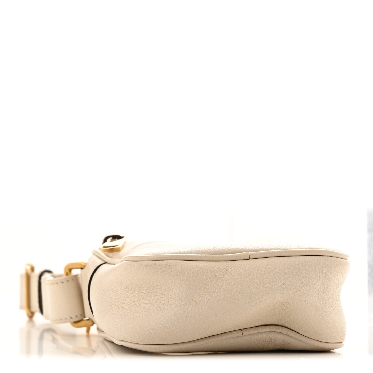 Grained Calfskin Mini Logo Messenger Bag White