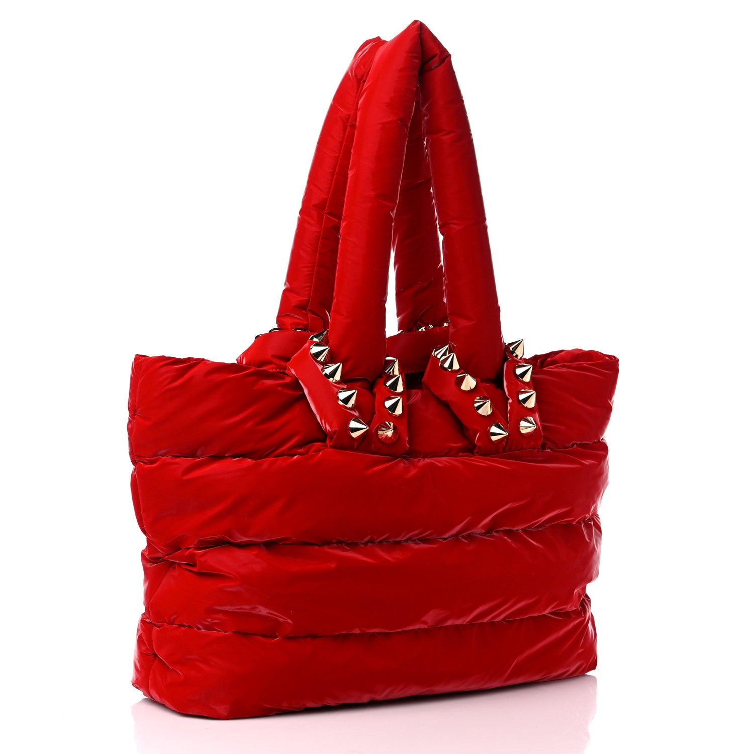 Christian Louboutin Nylon Padded Gloss Large Cabamoon Tote Red 3 of 9
