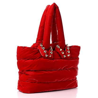 Christian Louboutin Nylon Padded Gloss Large Cabamoon Tote Red 3 of 9