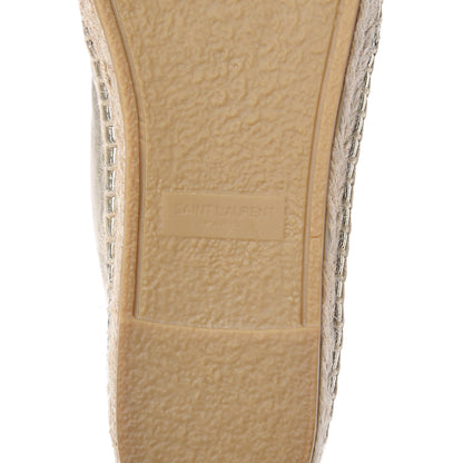 Saint Laurent Metallic Lambskin Monogram Espadrilles 37 Gold 7 of 8