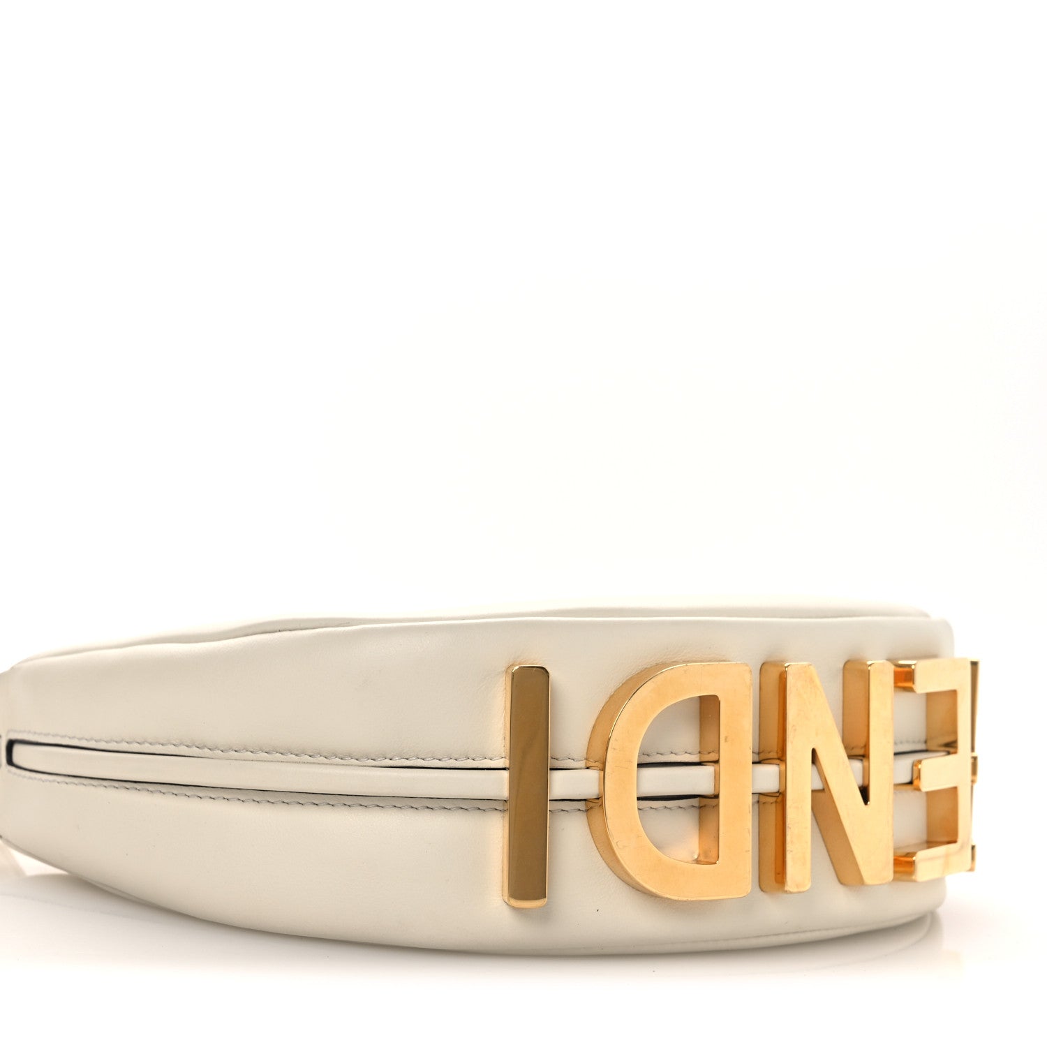 Fendi Vitello Grace Matte Mini Fendigraphy Hobo Bag White Ice