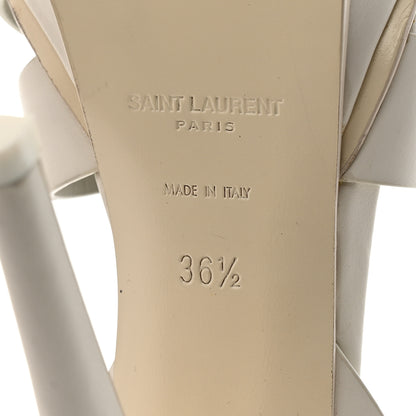 Saint Laurent Calfskin Tribute 105 Platform Sandals 36.5 Porcellana 8 of 9