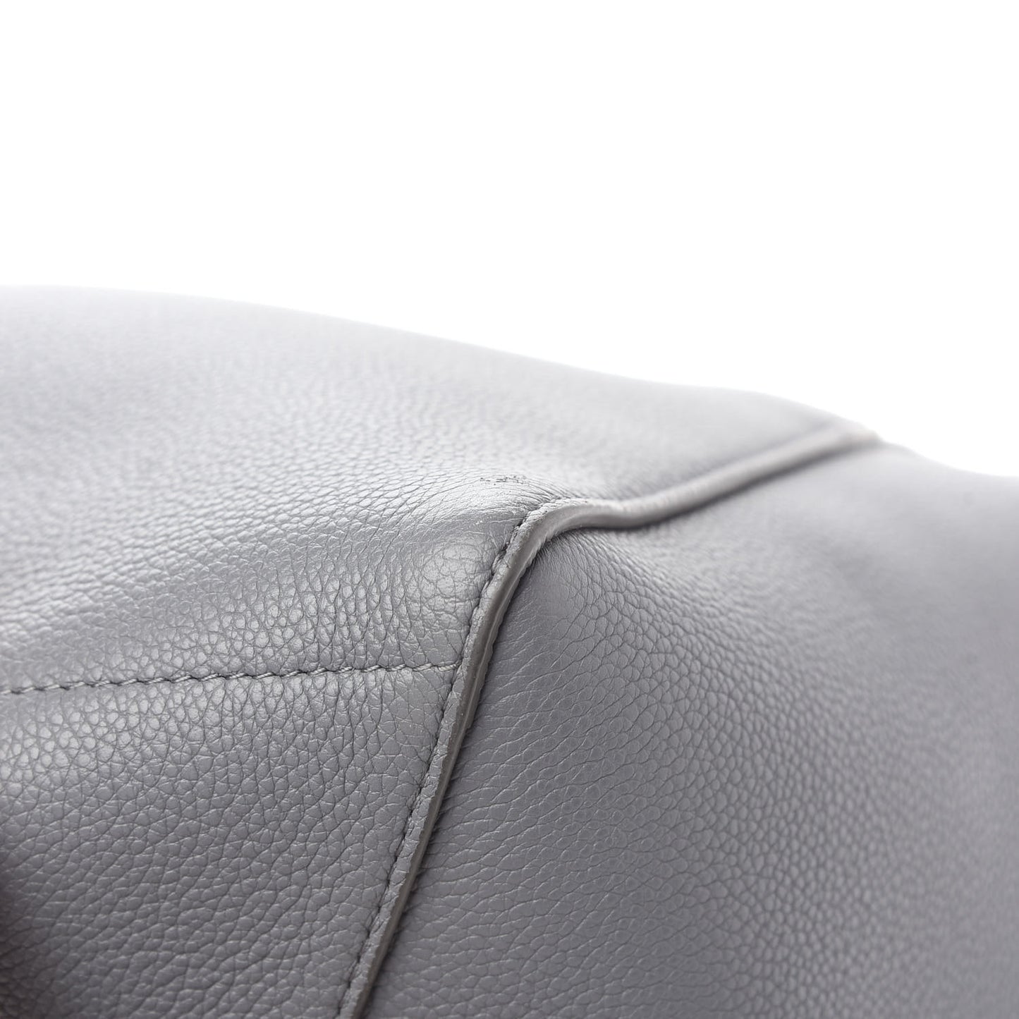 Soft Grained Calfskin Sangle Bucket Bag Grey