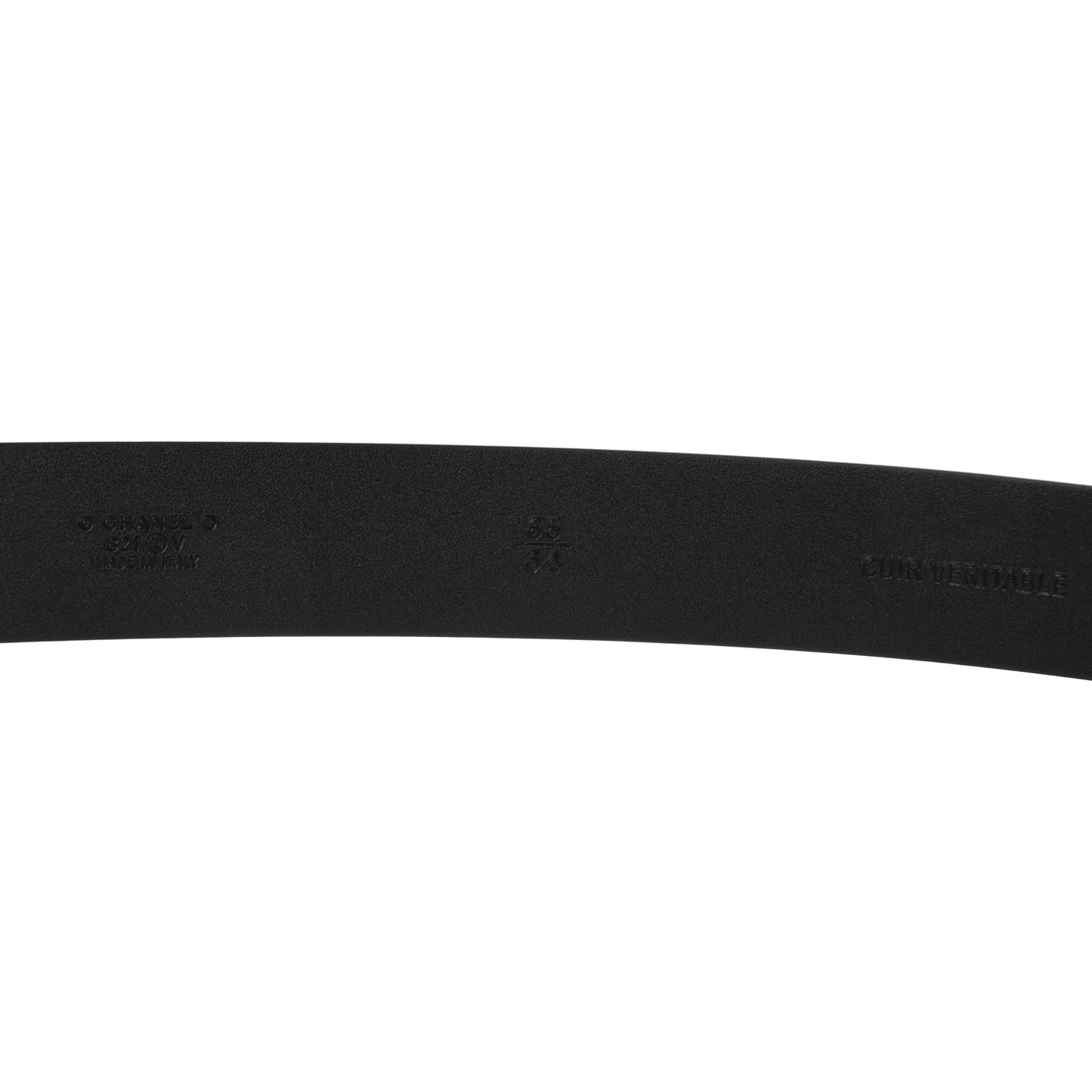 Calfskin CC Chain Belt 85 34 Black