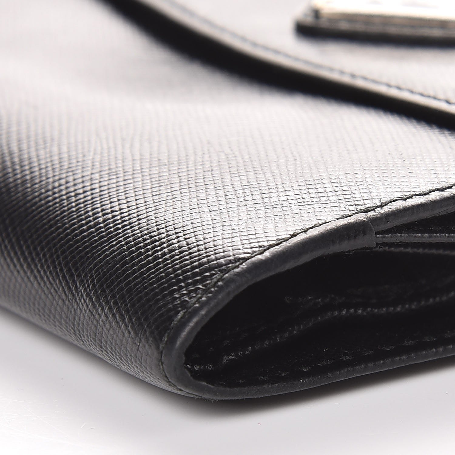Prada Saffiano Flap Compact Wallet Nero Black 9 of 9