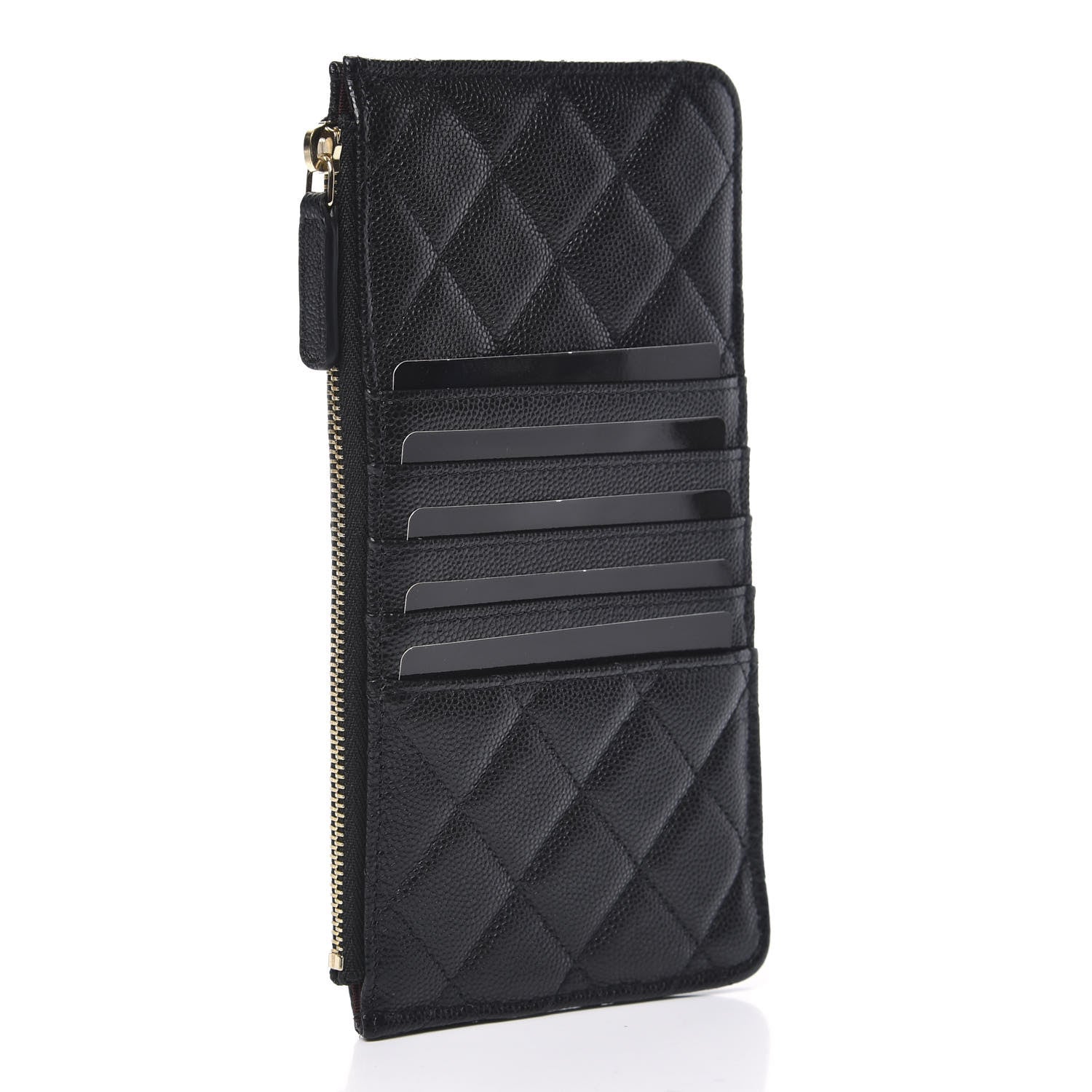 Chanel Caviar Quilted Classic Flat Wallet Pouch Black 3 of 9