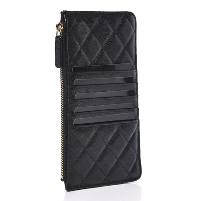 Chanel Caviar Quilted Classic Flat Wallet Pouch Black 3 of 9