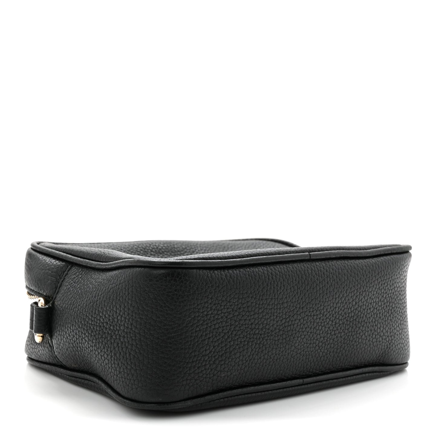 Pebbled Calfskin Small Soho Disco Bag Black