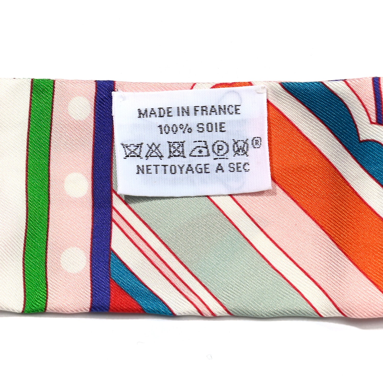 Hermes Silk Faubourg Rainbow Twilly Rose Pale Rouge Vert 4 of 4