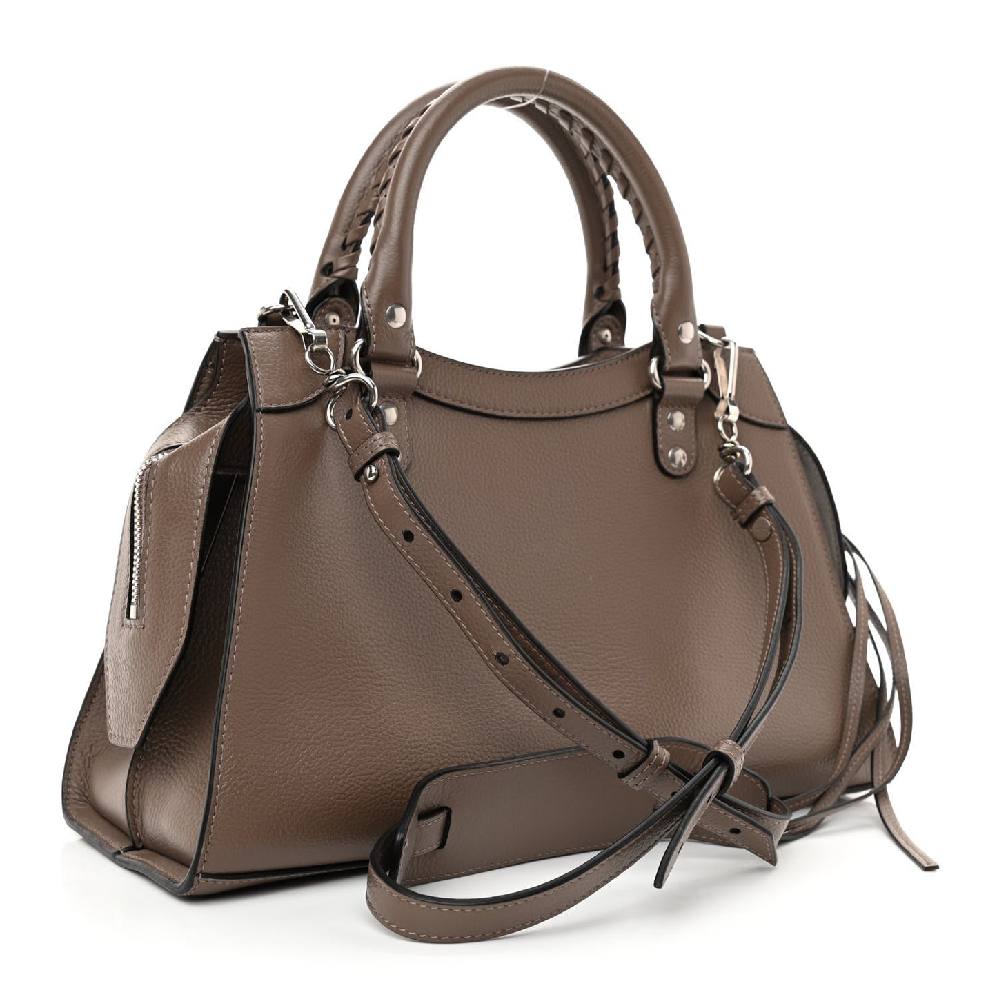 Grained Calfskin Neo Classic Silver Hardware S City Mink Grey