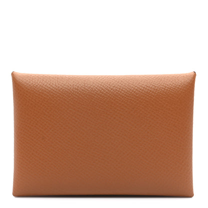 Hermes Epsom Calvi Card Case Gold 1 of 6