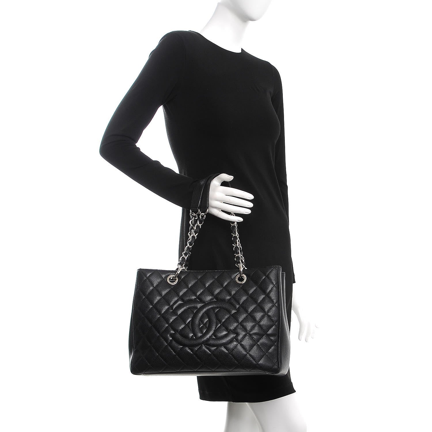 Chanel Caviar Quilted Grand Shopping Tote GST Black 2 of 7