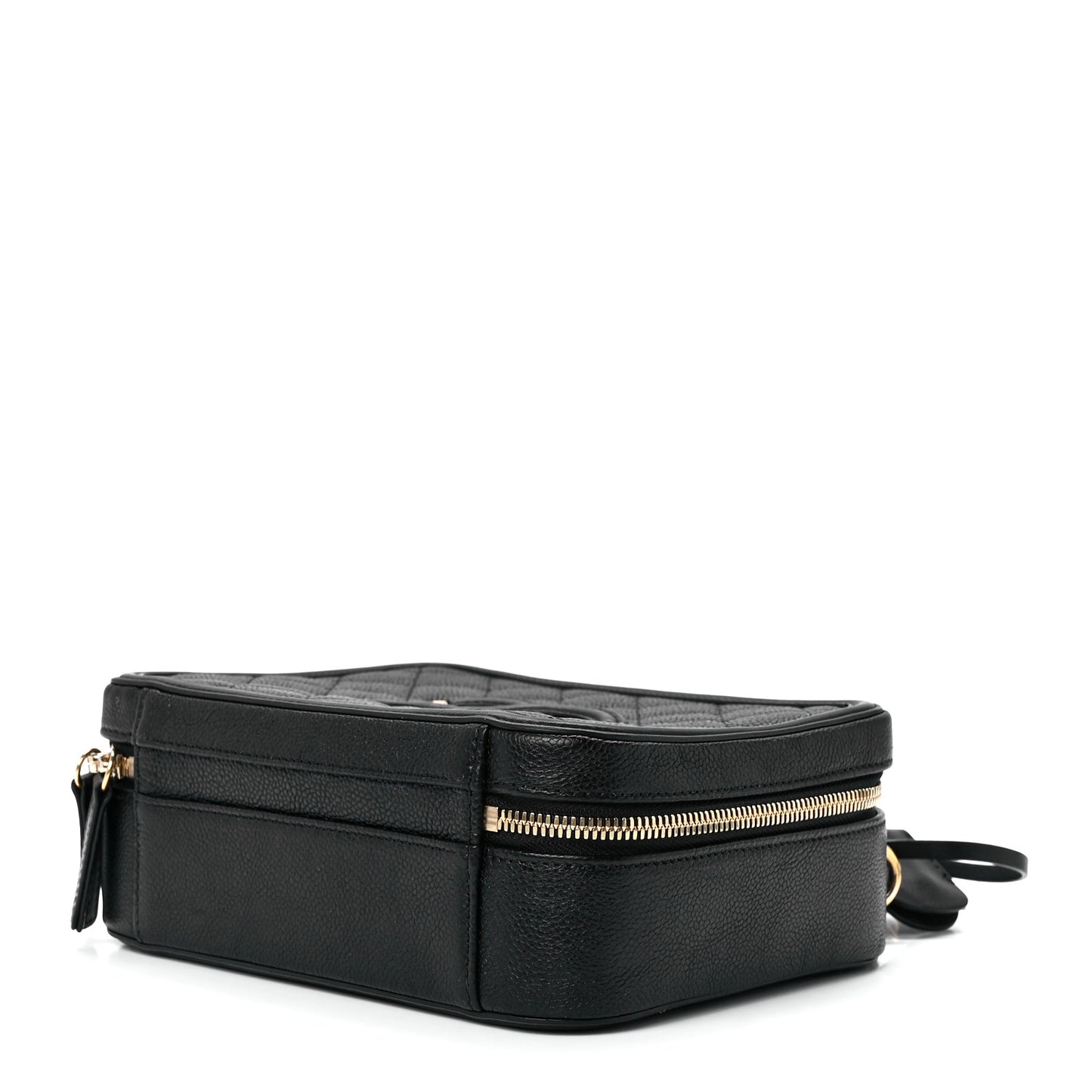 Caviar Quilted Medium CC Filigree Vanity Case Black