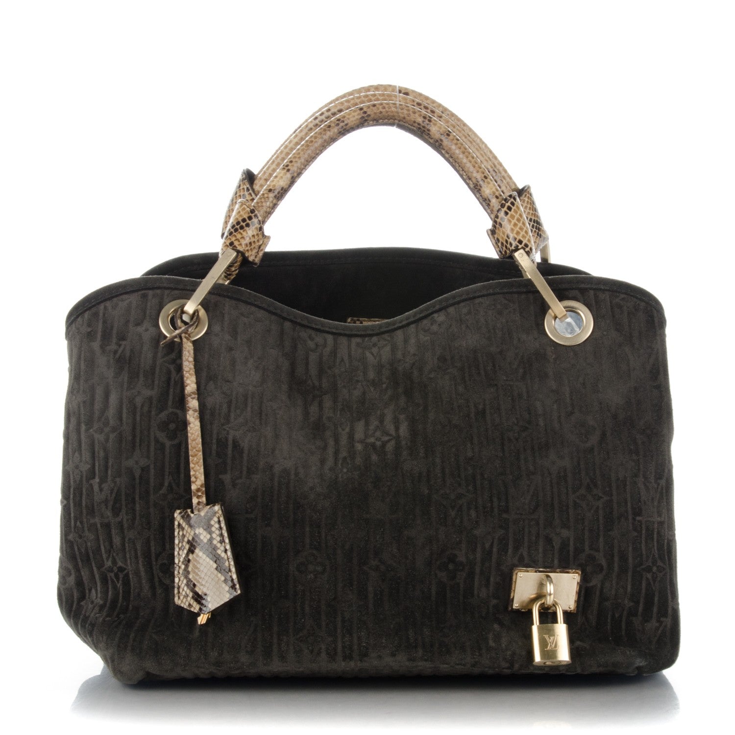 Louis Vuitton Monogram Suede Embossed Whisper PM Kohl 1 of 7