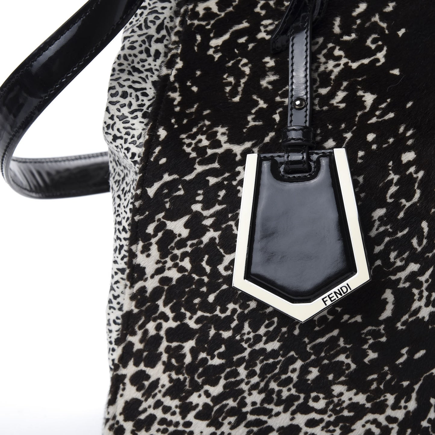 Calf Hair Patent Regular 2jours Tote Black White